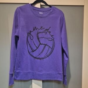 Purple Volleyball Graphic Sweatshirt